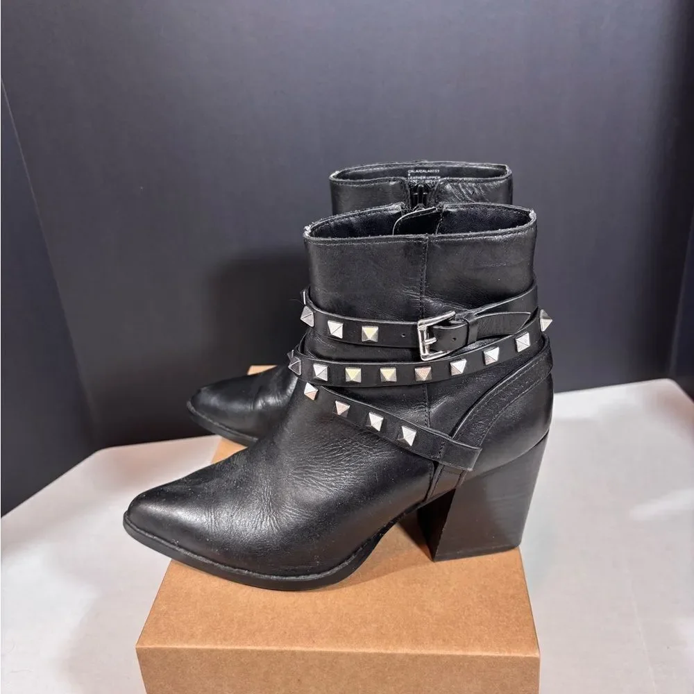 Steven Madden Cala Studded Leather Ankle Boot | Size 8 *no box*